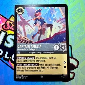 captain amelia 192/204 [treasure planet] - super rare — lorcana: azurite sea